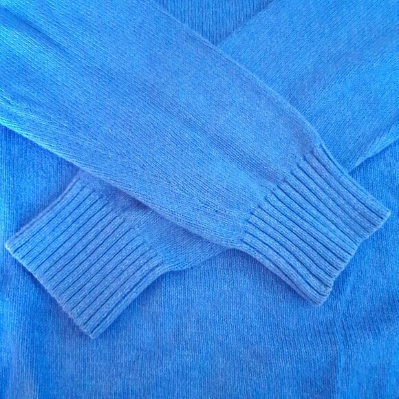 GAP SZ M Azure Blue 100% Cotton Quarter Zip Sweater - Picture 7 of 14